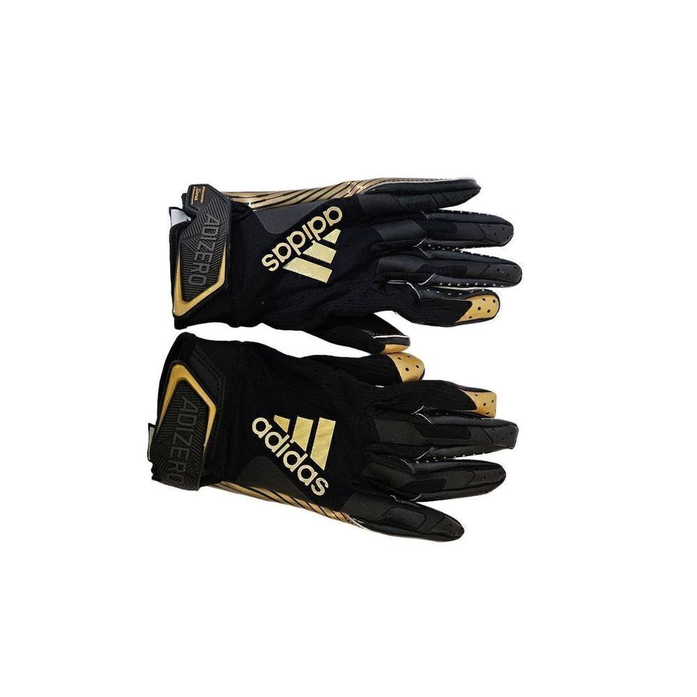 Adidas adizero black and gold receiver gloves.  Size 2XL.